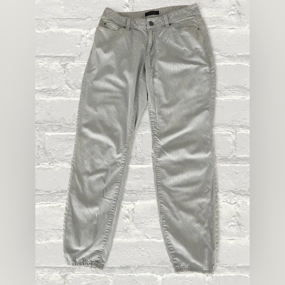 Anne Taylor The Skinny Ankle Pin Stripe Curvy Fit Pants - Picture 3 of 6